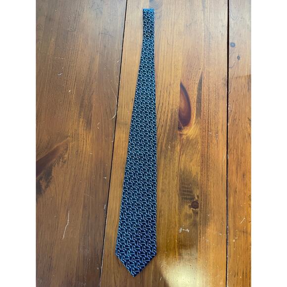 Stafford Executive Tie, Blue Pattern, 100% Silk, Made in USA - Picture 2 of 6
